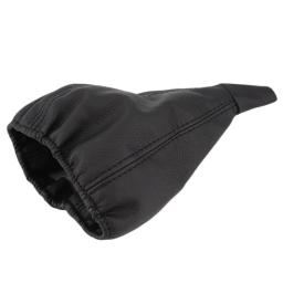 Couro do plutônio mudança de engrenagem do carro vara gaiter boot capa à prova de poeira universal caixa de velocidades lidar com proteção preto capa de mudança de engrenagem do carro - Image 4