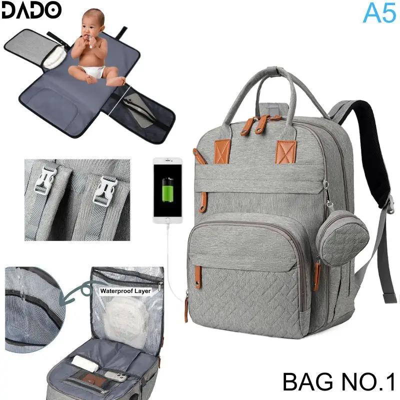 Bolsa de Fraldas Mochila Essenciais para Bebês Bolsa de Viagem Multifuncional à prova d'água com trocador Alças para Carrinho de Bebê Grande para Mamãe - Image 1