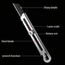 Faca Utilitária de Aço Inoxidável 6 em 1 com Suporte de Metal Reforçado, Faca Multifuncional para Papel de Parede - Image 2