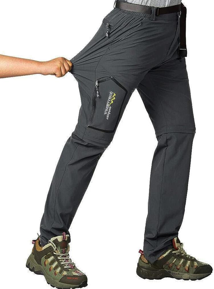 Primavera caminhadas calças táticas dos homens à prova dwaterproof água destacável pesca wear roupas de escalada secagem rápida anti-uv calças - Image 1