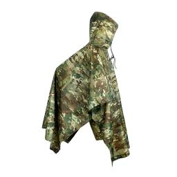 Capa de chuva dobrável camuflada para caminhadas, poncho portátil para homens, capa impermeável impermeável para chuva, turismo - Image 3