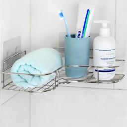 Suporte triangular de aço inoxidável, prateleira montada na parede, shampoo, chuveiro, rack de armazenamento, cozinha, banheiro, organizador - Image 3