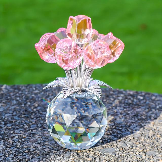 Buquê de Rosas de Cristal Coloridas - Presente Decorativo Eterno