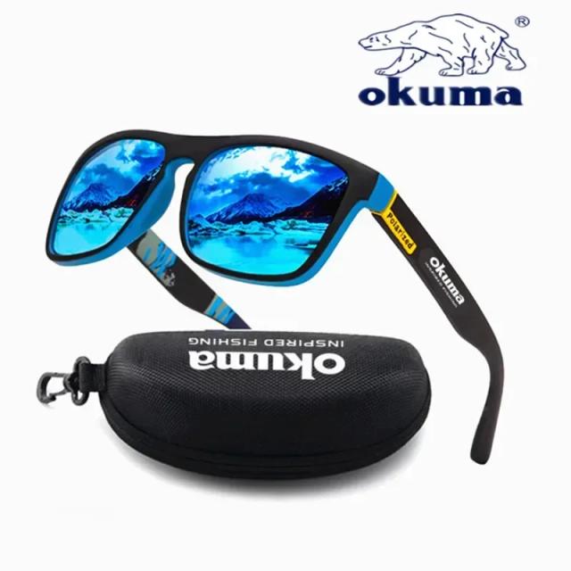 Óculos de sol polarizados Okuma UV400 para homens e mulheres, para caça ao ar livre, pesca, condução de bicicletas, óculos de sol com caixa opcional