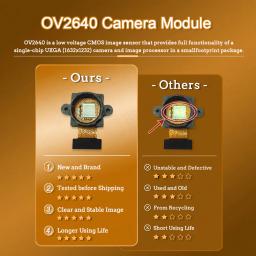 OV2640 Módulo de câmera para ESP32 CAM, 2MP, 222, 200, 180, 66, 120, 160 graus, 650nm, 850nm, visão noturna, DVP, 24PIN, 0,5mm, Novo - Image 2