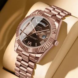 Nibosi moda masculina relógios marca superior de luxo relógio de pulso dia data miyota relógio de quartzo masculino aço à prova dwaterproof água reloj hombre - Image 3