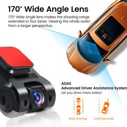 Adas carro traço cam 170 graus grande angular câmera frontal do carro gravador de vídeo dashcam usb para android dvr gravador automático versão noturna - Image 4