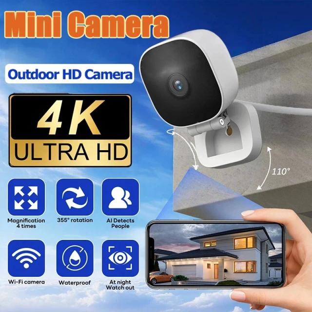 Câmera WiFi Janela 4K IP65 Visão Noturna Colorida 2026