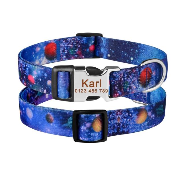 Ajustável personalizado Nylon Dog Collar, Nome personalizado, Placa de identificação grátis, Impresso ID Tag, Pequeno, Grande, Médio, Pet Gravado Coleiras
