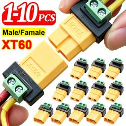 Conector XT60 sem solda macho/fêmea para adaptador de terminal de parafuso de 2 pinos, conector de bala XT60 portátil, plugue de alimentação para aviões RC - Image 1