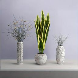 2 peças de plantas artificiais (aproximadamente 65 centímetros), árvores falsas tipo sanduíche, perfeitas para simular vasos de plantas. - Image 2