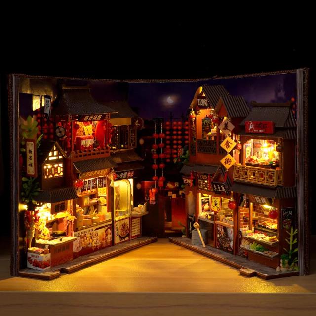 Casa de Boneca em Miniatura DIY Estante de Madeira - Kit de Montagem Criativa