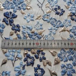 100x142cm azul e rosa bolha estampado jacquard tecidos tecido moda cheongsam vestido saco tecido - Image 3