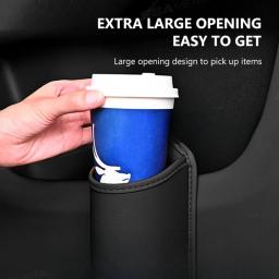 Suporte de Copo para Porta de Carro em Couro, Organizador de Bebidas Automotivo, Caixa de Armazenamento para Banco Traseiro, Acessórios para Interior de Carro - Image 1