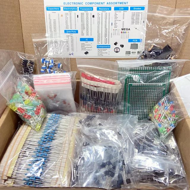 Kit Componentes Eletrônicos 1818 Peças Resistores Capacitores Transistores LEDs Diodos e Mais