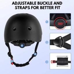 1 unidade de capacete RGGMQQ para bicicleta e skate, ajustável e adequado para diversos esportes, como skate, patinete e patins, disponível em 3 tamanhos para adultos, jovens, crianças e bebês. - Image 2
