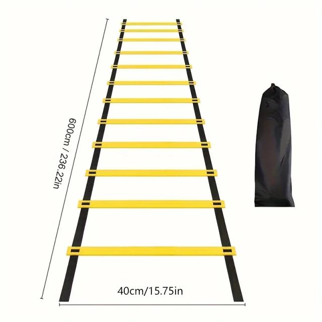 Conjunto de Escadas de Agilidade 2-10M Treinamento Velocidade com Bolsa de Transporte