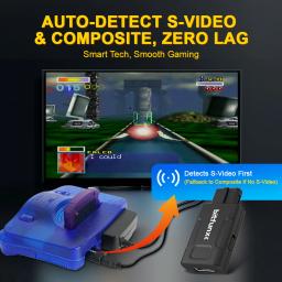 Bitfunx Mini 720P 1080P HDMI ™   Adaptador 16:9/4:3 Auto S-Video Composto Para Consoles de Jogos N64 SNES SFC NGC - Image 4