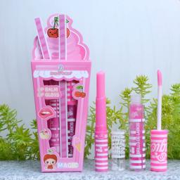 Bonito sorvete brilhante brilho labial bálsamo conjunto meninas mulher à prova dwaterproof água de longa duração natural hidratante lábios maquiagem - Image 5