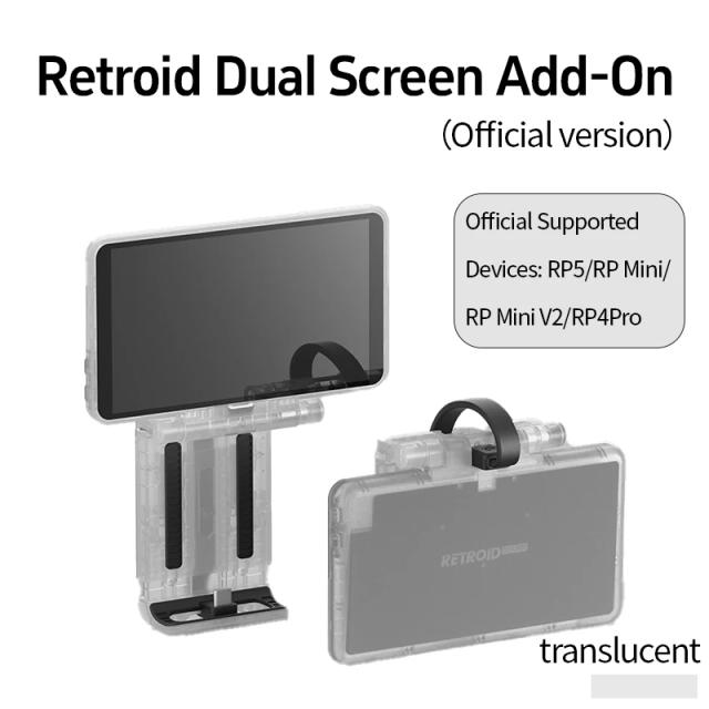 Retroid Tela Dupla Add-on 5.5 Polegadas OLED Clipe Tela para Retroid Pocket 5 RP5/RPmini V2/RP4 Pro Tela de Exibição Estendida