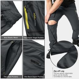 Primavera caminhadas calças táticas dos homens à prova dwaterproof água destacável pesca wear roupas de escalada secagem rápida anti-uv calças - Image 2