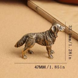 Estatueta de cachorro de latão vintage-pequena estatueta colecionável de decoração de mesa para sala de estar, negócio de escritório para estátuas de presente para decoração de casa - Image 5