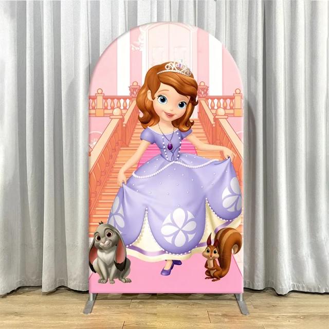 Capa para Painel de Arco Princesa Sofia a Primeira 2D Tecido Não Elástico