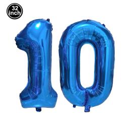 Número 10 balão 10 dígitos balão dez figura azul globo verde 10th aniversário grande vermelho rosa dourado preto colorido 32 polegadas - Image 4