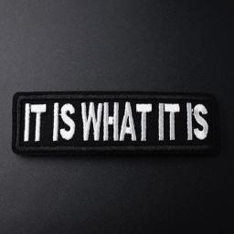 "É é o que é" Engraçado Meme Iron-On Patch - Apliques bordados humorísticos para jaquetas, bolsas, chapéus e acessórios de roupas DIY - Image 2
