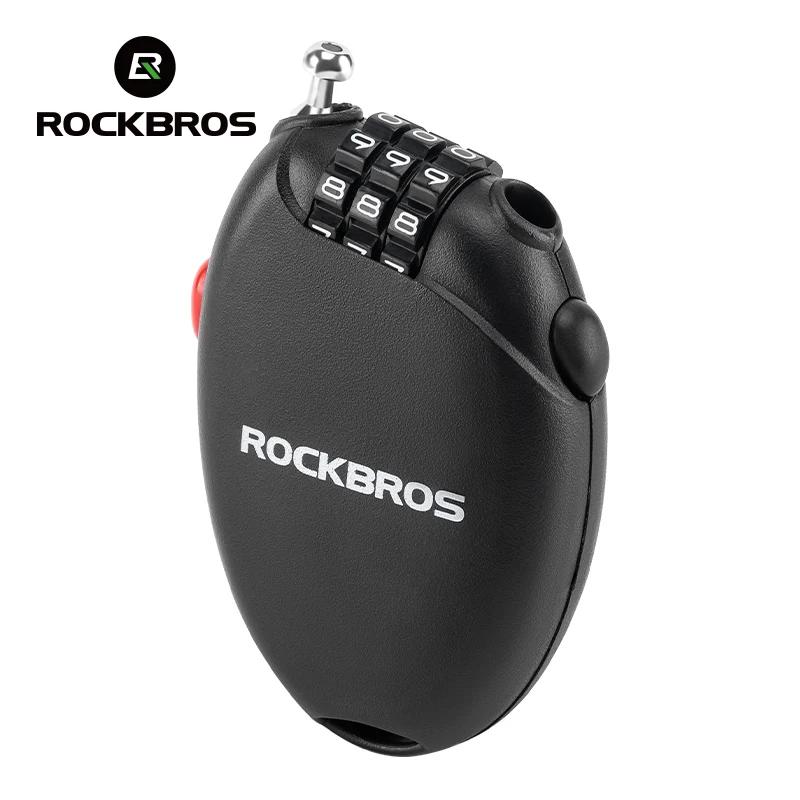 Rockbros bloqueio de bicicleta anti-roubo portátil leve senha de 3 dígitos bloqueio de cabo capacete corrente mochila acessórios de bicicleta - Image 1