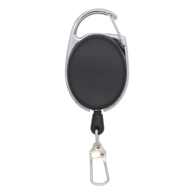 Crachá Retrátil Reforçado Preto com Cordão para Identificação Profissional