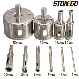 STONEGO-Conjunto de brocas com revestimento diamantado, serra furada, telha, mármore, vidro, cerâmica, 3mm-50mm, 10 peças - Image 1