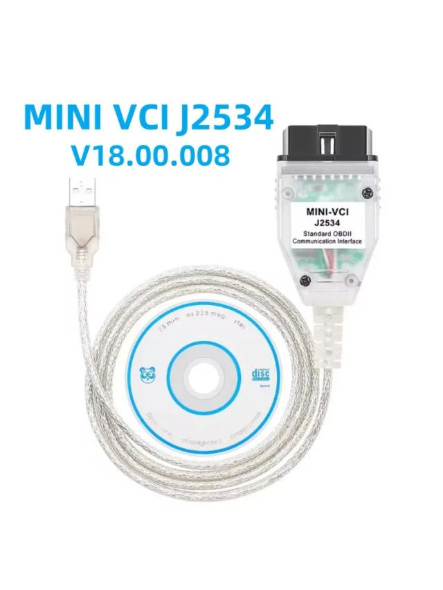 MINI VCI J2534 OBD2 Cabo Diagnóstico Toyota V18.00.008