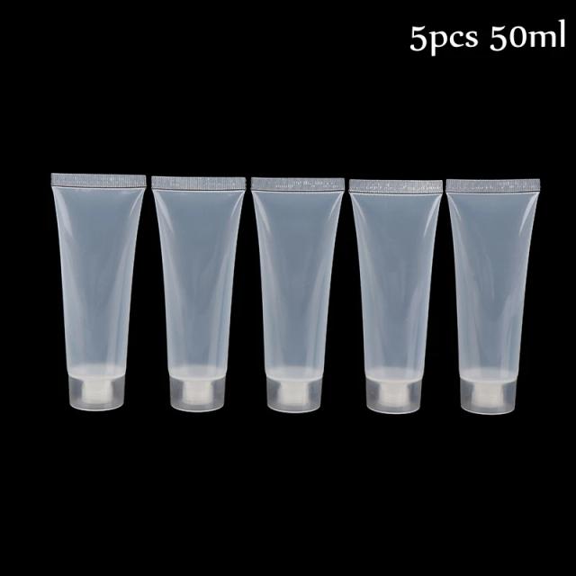 Garrafas Recarregáveis Cosméticas Matte Clear Tube 5 Peças