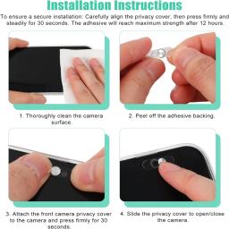 Capa de Webcam para Celular, Adesivo de Privacidade para Câmera Frontal para Galaxy Pixel e iPad, Adesivos Protetores Transparentes Ultra-Finos - Image 5