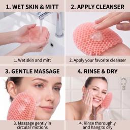 Luvas esfoliantes de banho Honeycomb, disponíveis em várias cores, limpam a pele e são seguras, respiráveis e inodoras. - Image 5