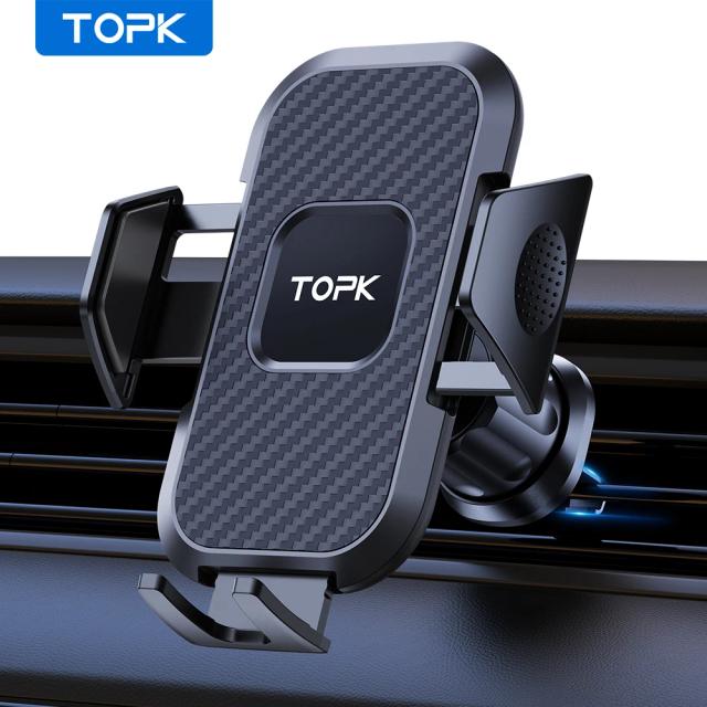 TOPK Suporte de Telefone para Carro com Travamento Automático para Ventilação - Universal