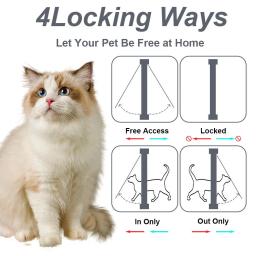 Porta para animais de estimação para janelas, porta interna grande para gatos, portas para animais de estimação, portas externas para gatos, 4 modos de travamento, adequada para janela e parede - Image 4