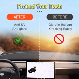 Capa Protetora Anti-UV Tesmayx para Painel do Tesla Model Y Juniper Model YL 2026 2025, Acessórios para Console Central, Tapete Protetor para Painel - Image 3