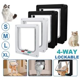 Porta para animais de estimação para janelas, porta interna grande para gatos, portas para animais de estimação, portas externas para gatos, 4 modos de travamento, adequada para janela e parede - Image 1