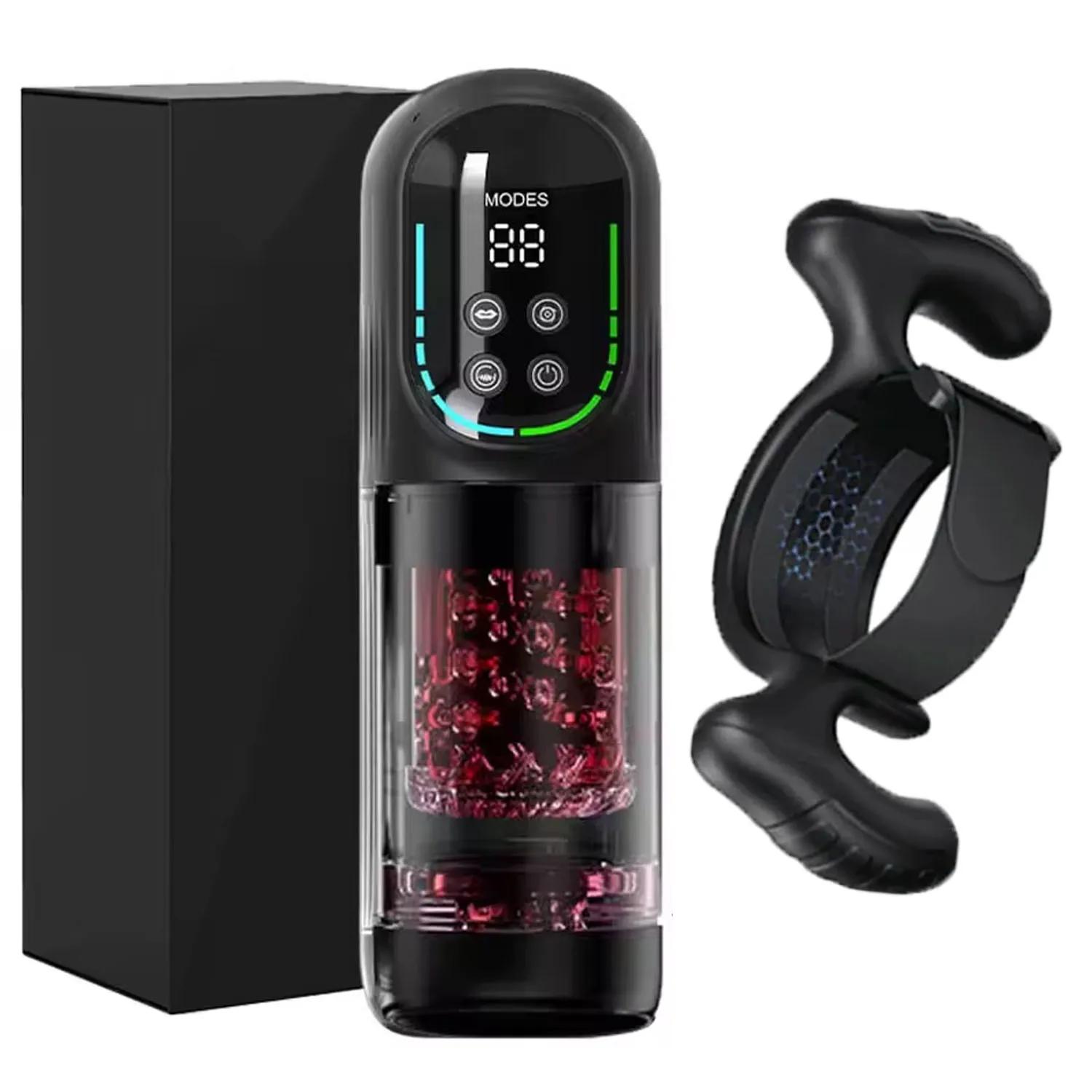 Copa Masturbadora Telescópica Rotativa, Brinquedos Sexuais para Adultos, Masturbador Automático para Homens - Image 1