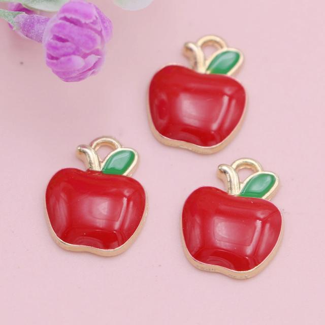 Pingentes de Morango Cereja Banhados a Ouro Vermelho para DIY Joias Colar Pulseira Brincos Chaveiro Acessórios 20 Peças