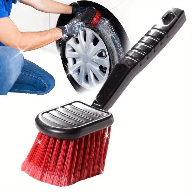 Escova ergonômica de limpeza de roda de cerdas macias – alça longa durável e antiderrapante para carros, caminhões, RVs e muito mais - Image 1