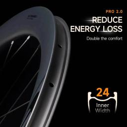 Conjunto de Rodas de Carbono ELITEWHEELS PRO 2.0 com Freio a Disco Center Lock 36T Ratchet 700C para Ciclismo de Estrada, Profundidade de 40/50/65mm, Clincher/Tubeless - Image 3