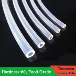 Tubo de silicone flexível transparente, 1m/5m, id 0.5 1 2 2.5 3 4 5 6 7 8mm, tubo de qualidade alimentar, resistência à temperatura, não tóxico - Image 1