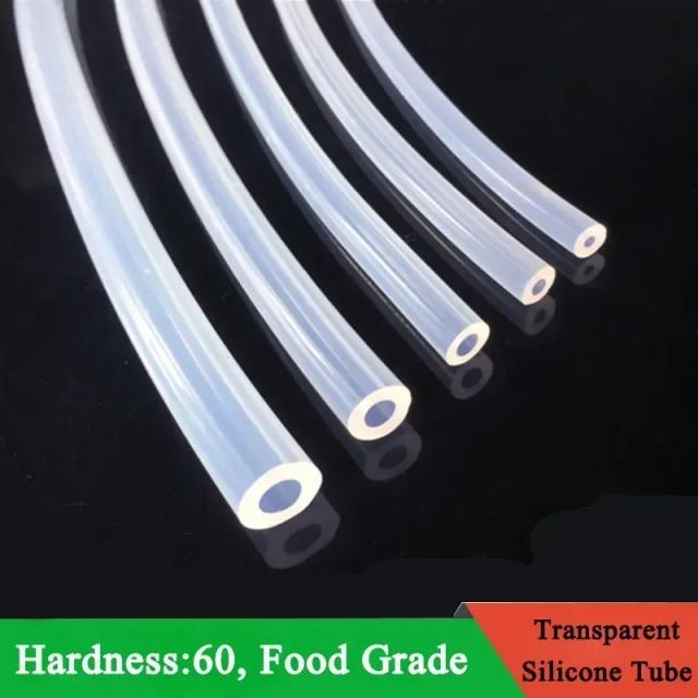 Tubo de silicone flexível transparente, 1m/5m, id 0.5 1 2 2.5 3 4 5 6 7 8mm, tubo de qualidade alimentar, resistência à temperatura, não tóxico