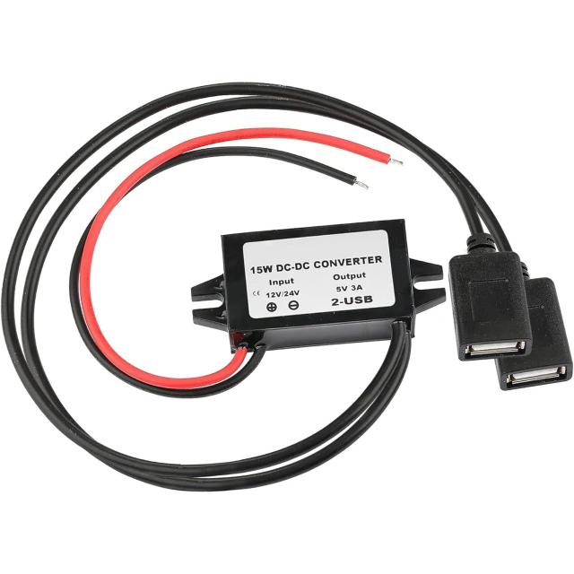 Conversor DC-DC 12V para 5V à Prova d'Água com Saída USB Adaptador de Alimentação