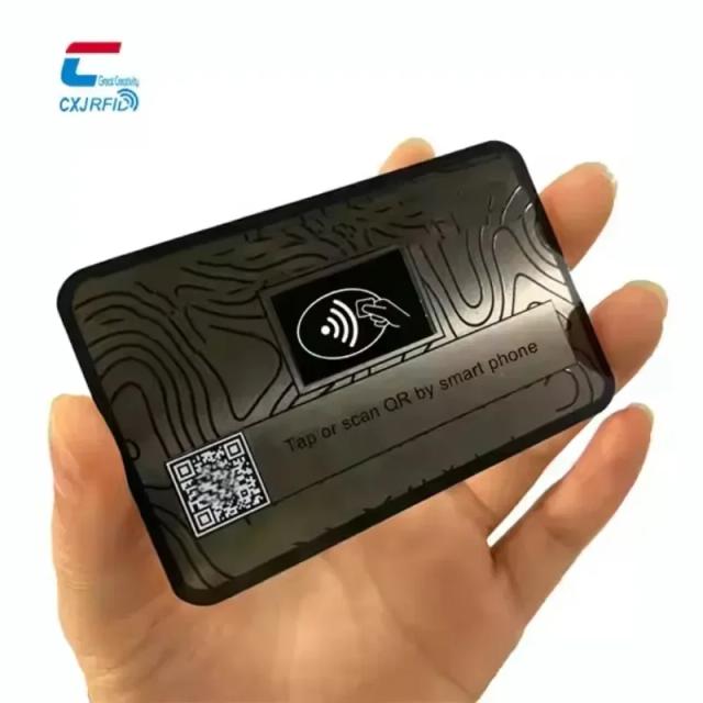 Chuagnxinjia Cartão NFC de Metal Aço Inoxidável Fosco Personalizado com Logo Gravado