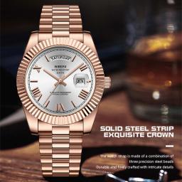 Nibosi moda masculina relógios marca superior de luxo relógio de pulso dia data miyota relógio de quartzo masculino aço à prova dwaterproof água reloj hombre - Image 1