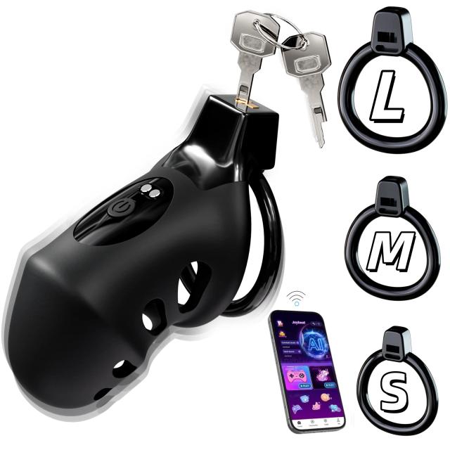 KUSHOR APP Control Vibrating Chastity Cage 10 Vibrations
